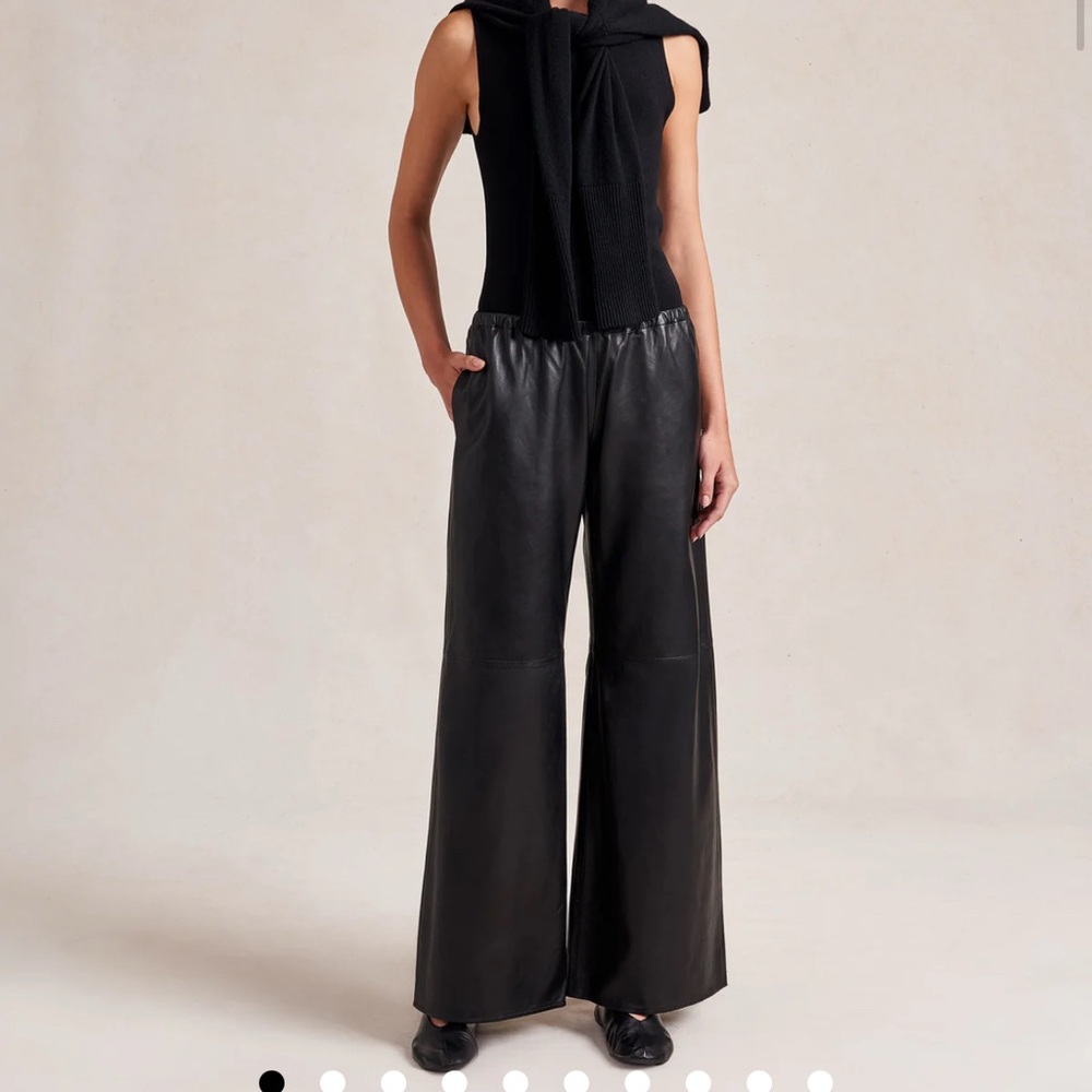 NWT La Ligne Black leather Colby pants